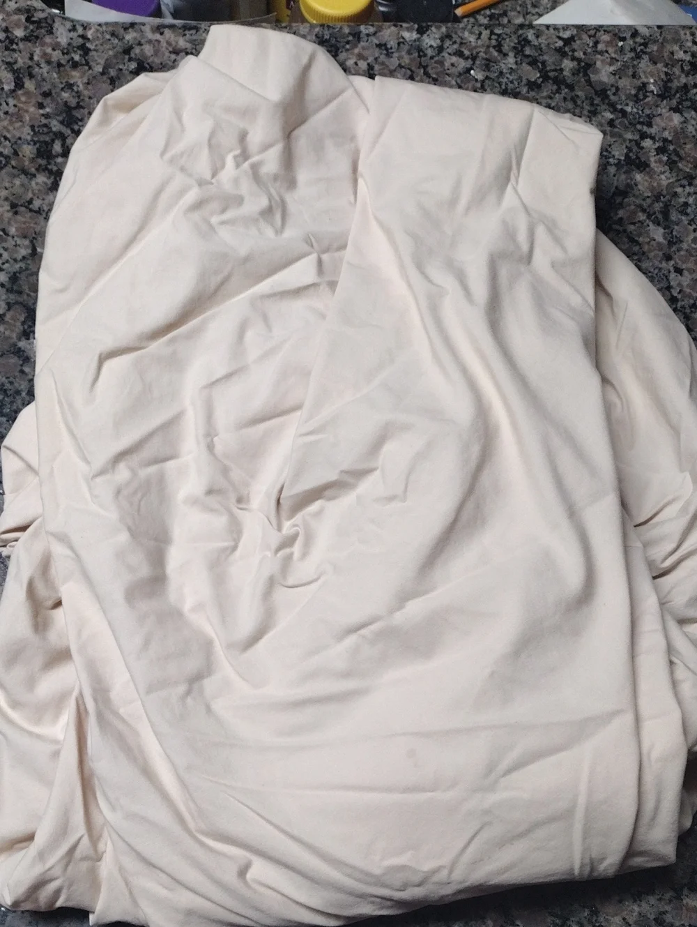 Twin fitted cream sheet 60% cotton/ 40% polyester blend like new